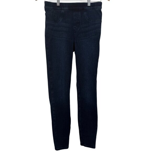 Spanx High Rise Dark Blue Pull On Skinny Jeans with Back Pockets - Small - Picture 1 of 6